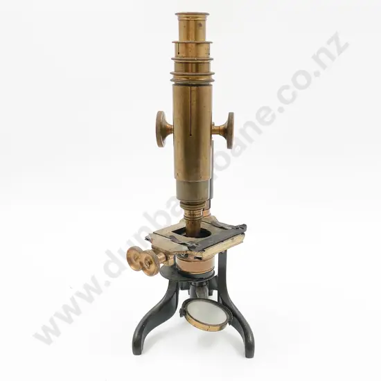 Vintage Brass Microscope in Case