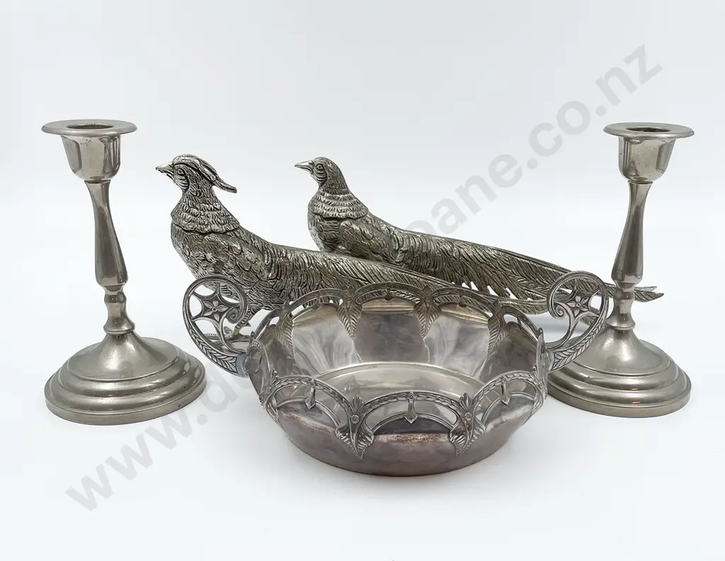 WMF Bowl Together With Candlesticks Etc. Image 1++