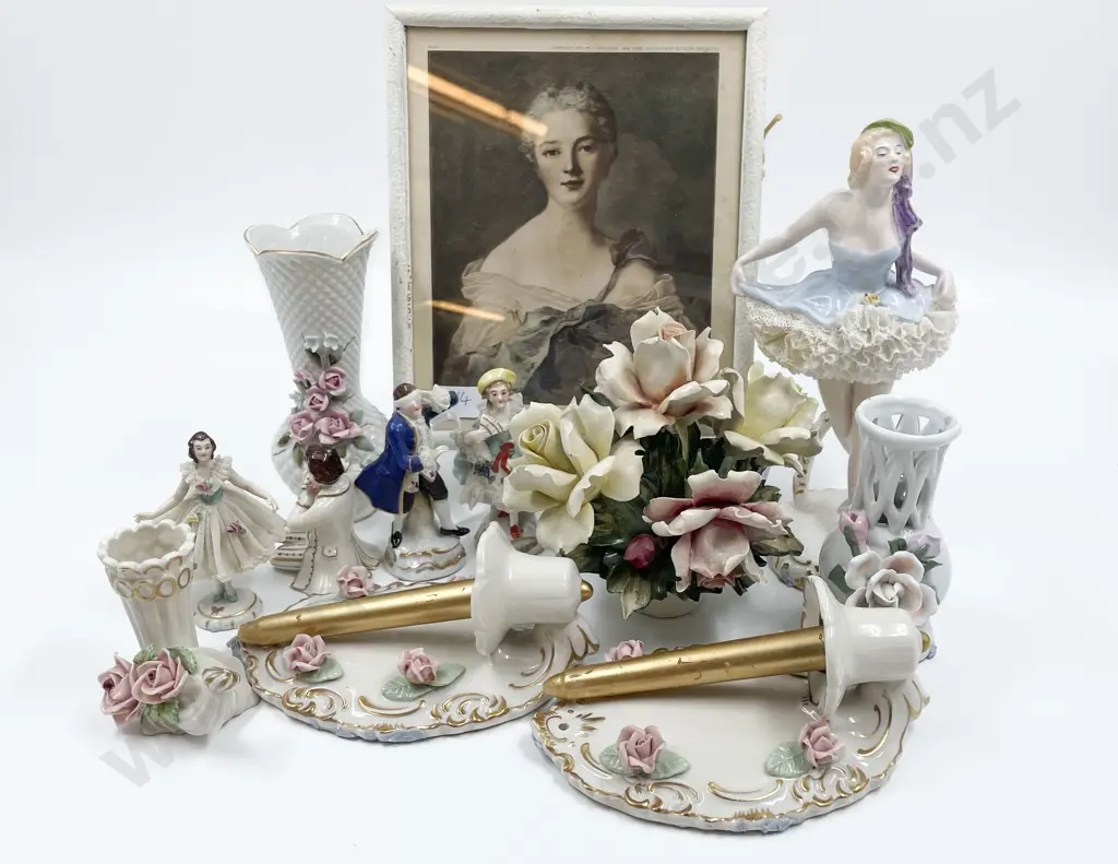 Box of Assorted Fancy China Ornaments and Figures Etc. Image 1++