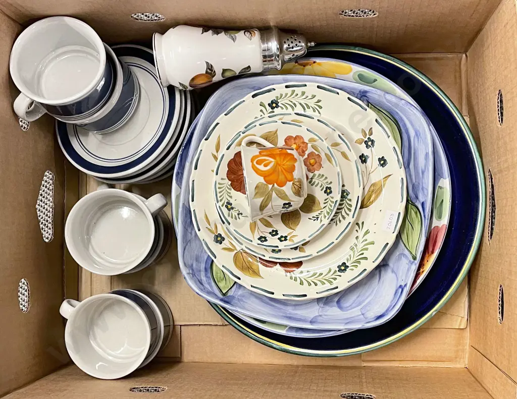 Box of Assorted Decorative China Incl. Midwinter Image 1++