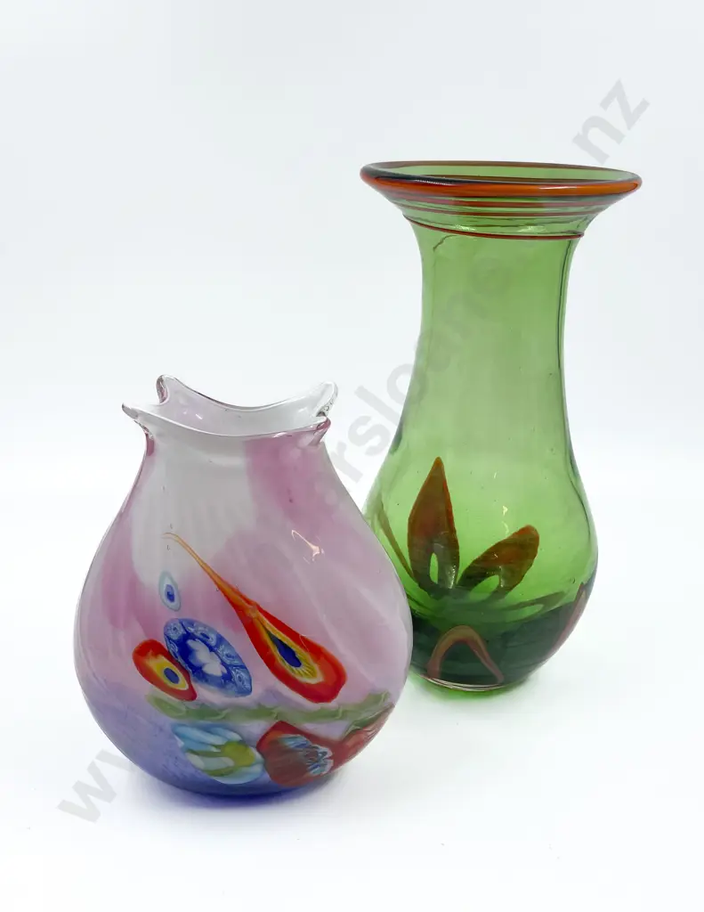 Studio Art Glass Vase Together With Other Vase Image 1++