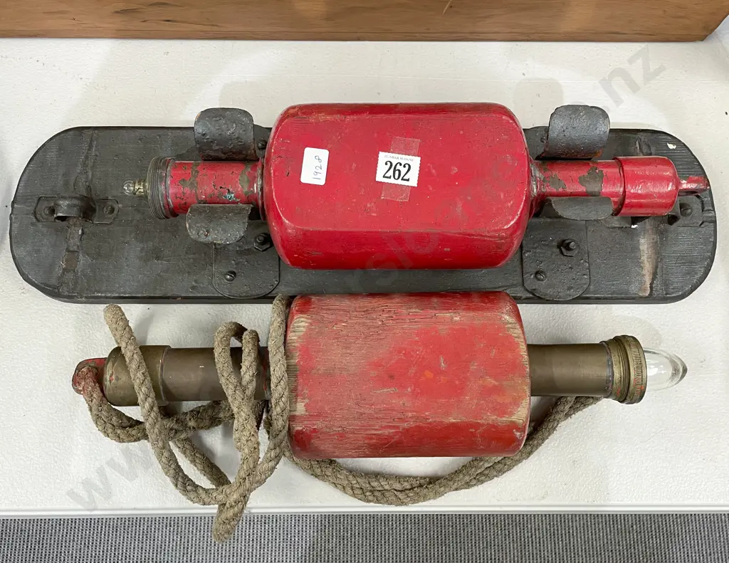 Two Vintage Lifebuoy Lights Incl. From Wellington Harbour Board Dredge 'Kerimoana' Image 1++