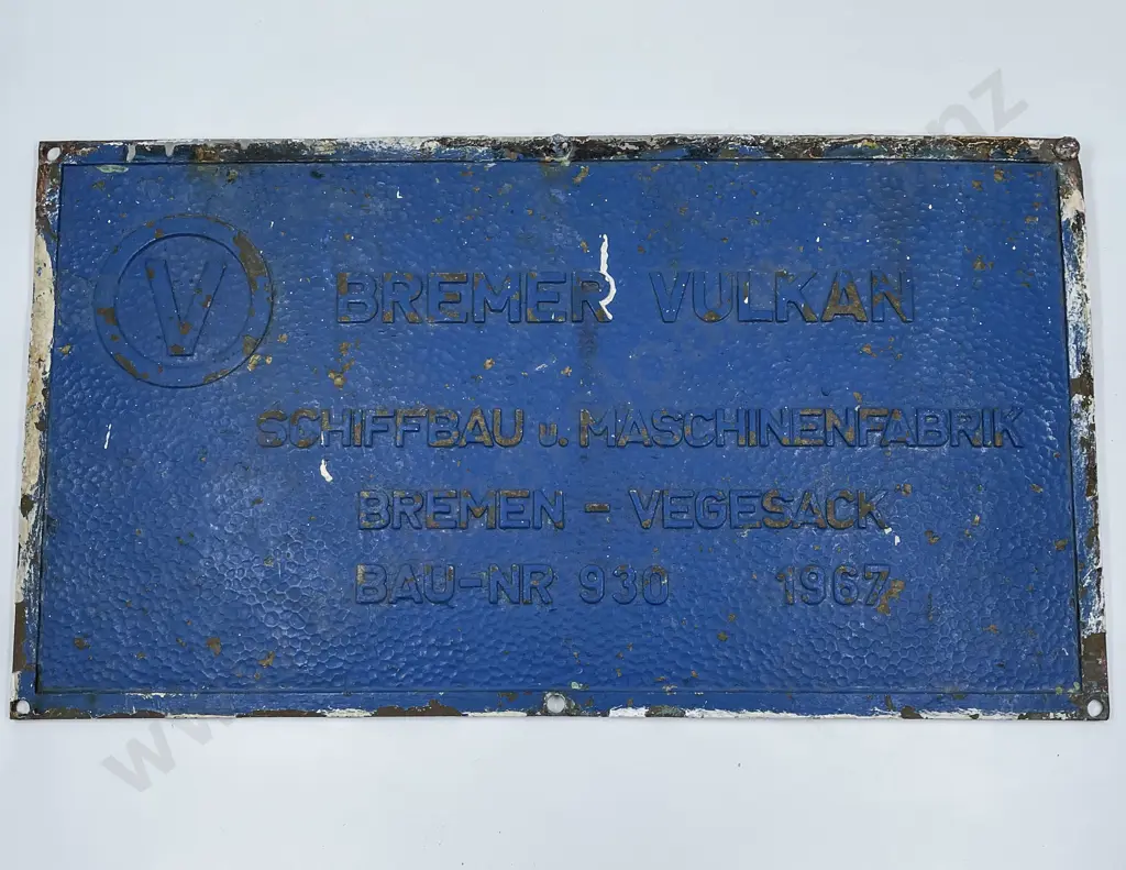 Maker's Plaque From Research Vessel 'Rapuhia' Image 1++