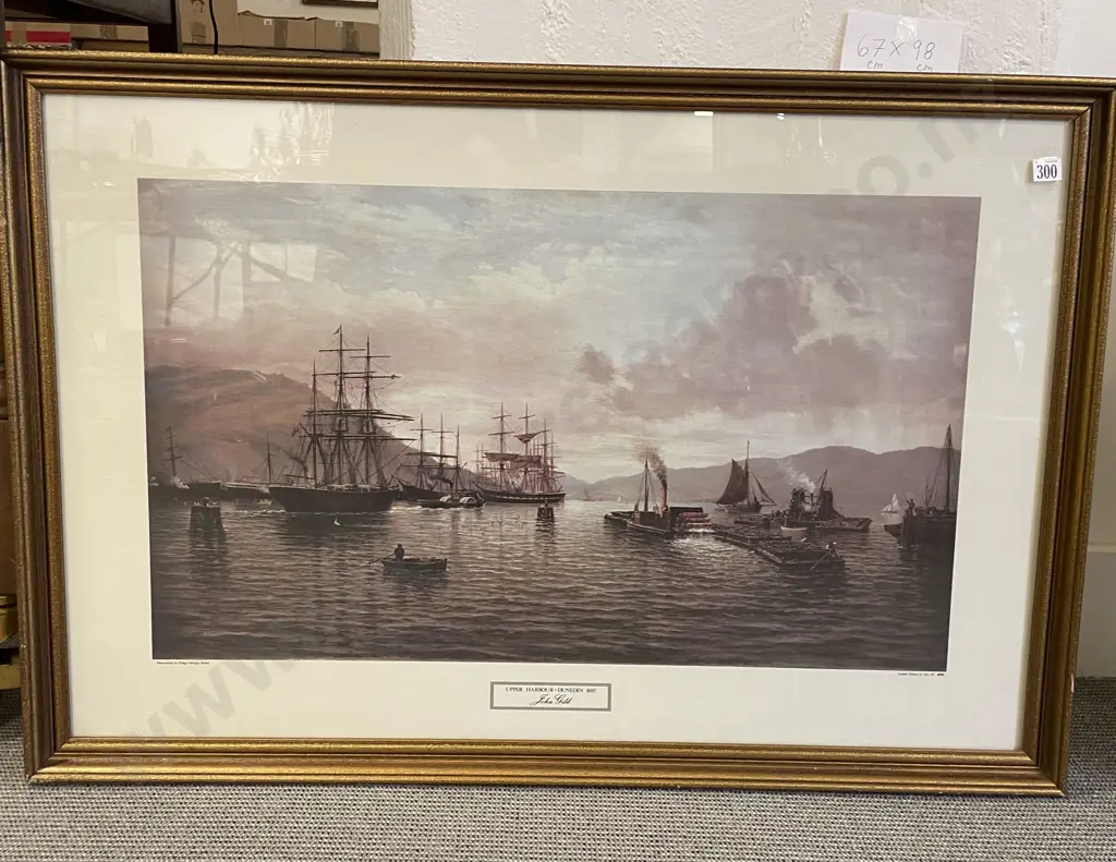 John Gibb Reproduction Print - Upper Harbour Dunedin 1887 Image 1++