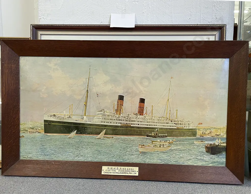 Two Framed Nautical Reproduction Prints Together With Original Nautical Work Image 1++