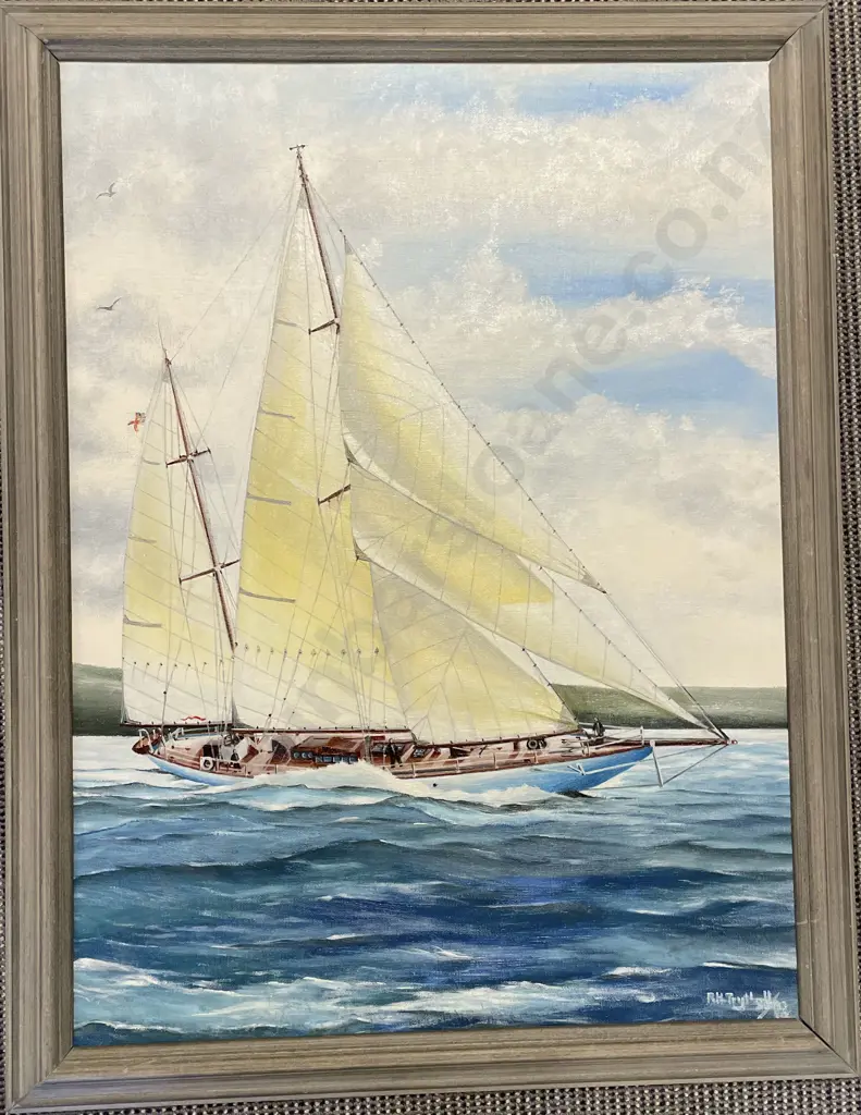 Two Framed Nautical Reproduction Prints Together With Original Nautical Work Image 1++