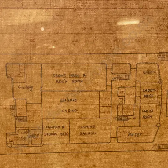 Framed Vintage M.V Kawerau Capacity Plan