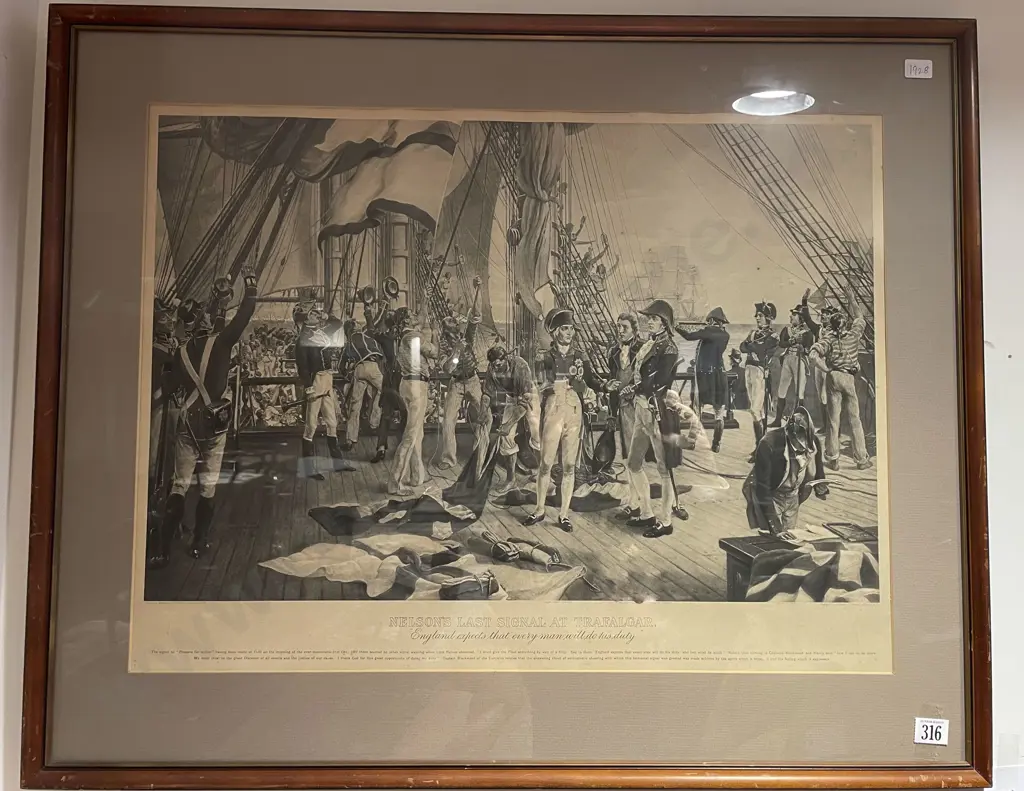 "England Expects That Every Man Will Do His Duty" Vintage Print Image 1++