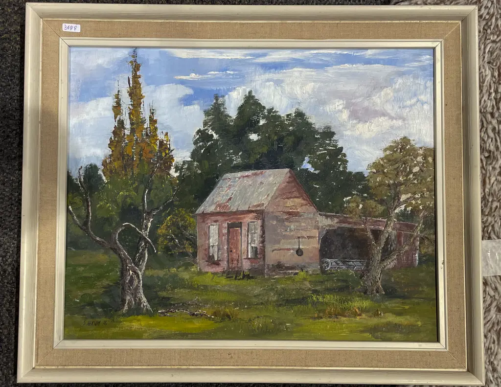 S Henson Oil Together with J P Hefarps W/C and Three Other Works with Empty Frame (6) Image 1++