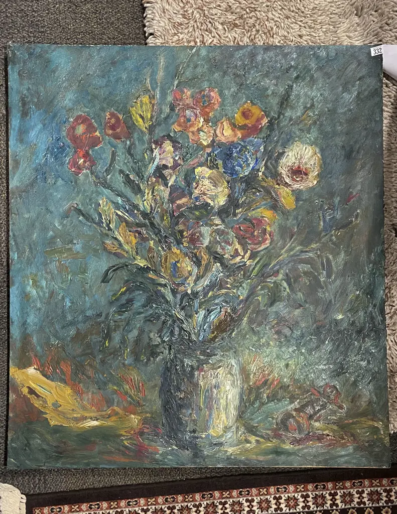 Unframed Floral Still Life - Oil on Board Image 1++