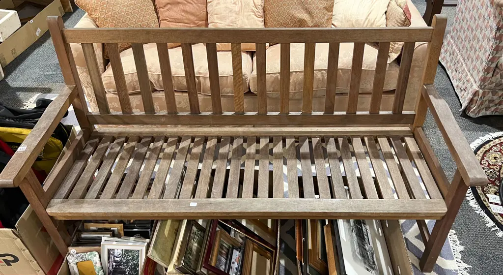 Slatted Outdoor Bench Seat Image 1++