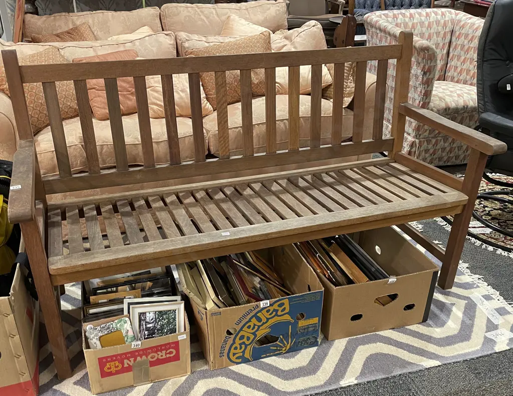 Slatted Outdoor Bench Seat Image 1++