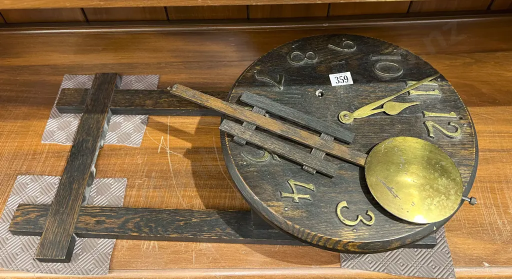 Oak Wall Clock With Pendulum Image 1++