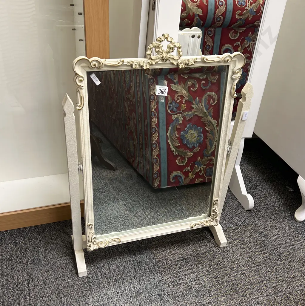 White Painted Toilet Swing Mirror Image 1++