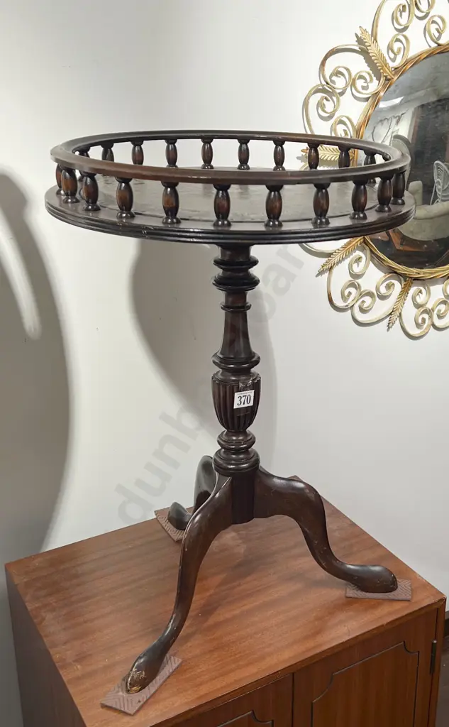 Tripod Based Wine Table With Gallery Top Image 1++