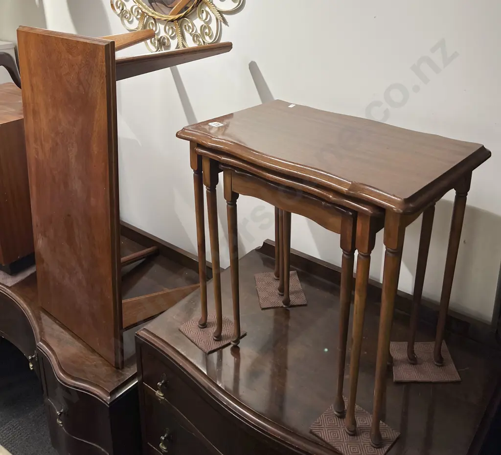 Nest of Three Tables Together with Small Rectangular Coffee Table Image 1++