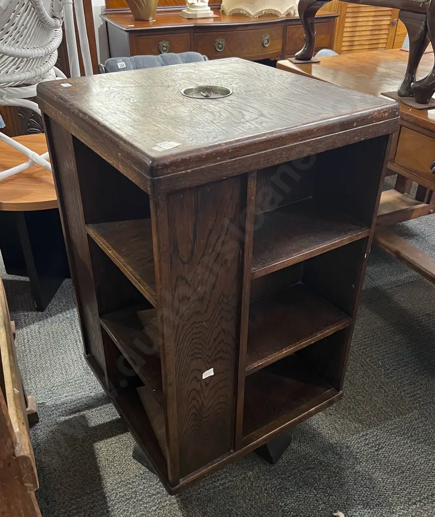 Oak Revolving Bookcase Image 1++