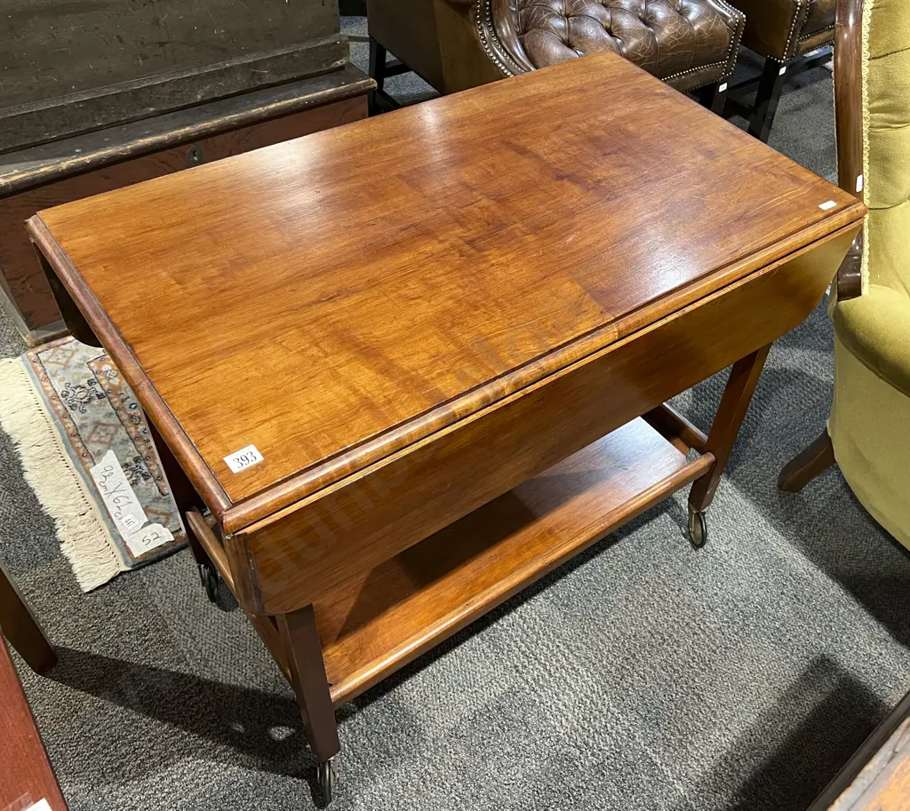 Drop Leaf Two Tier Tea Trolley Image 1++