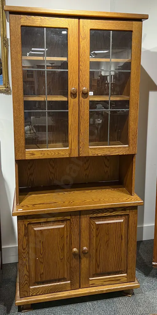 Oak Glazed Door Kitchen Cabinet Image 1++