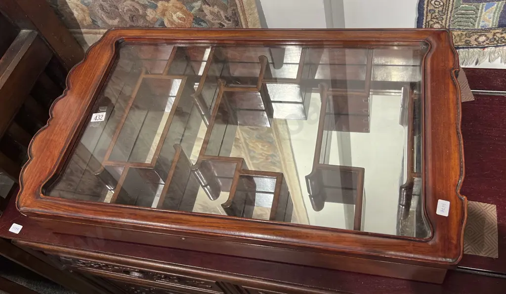 Mirror Backed Glazed Display Cabinet Image 1++