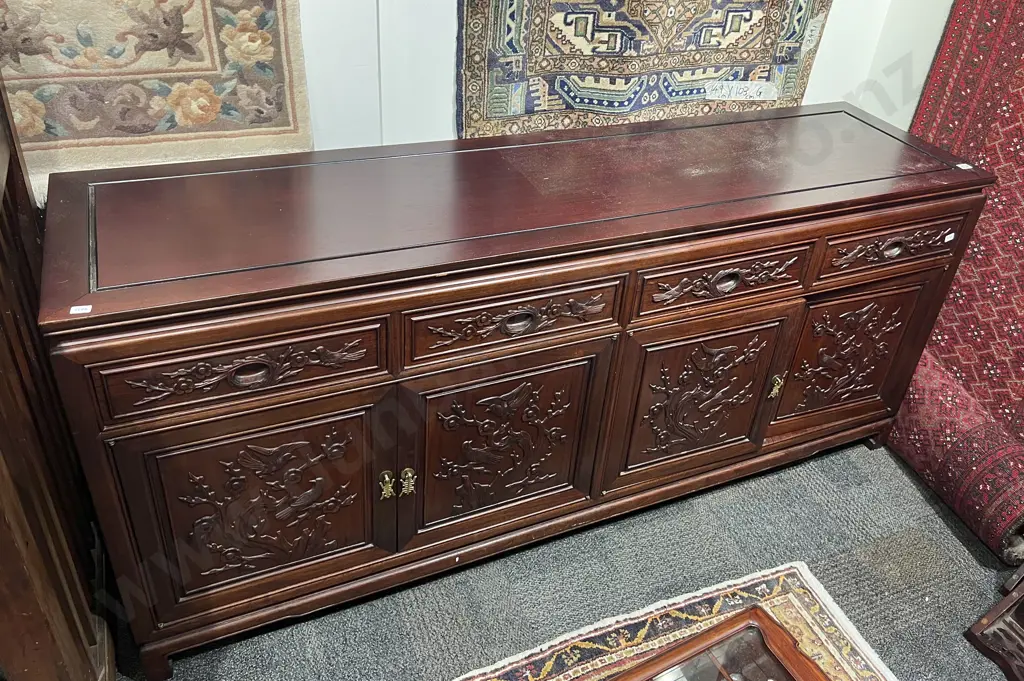 Chinese Carved Sideboard Image 1++