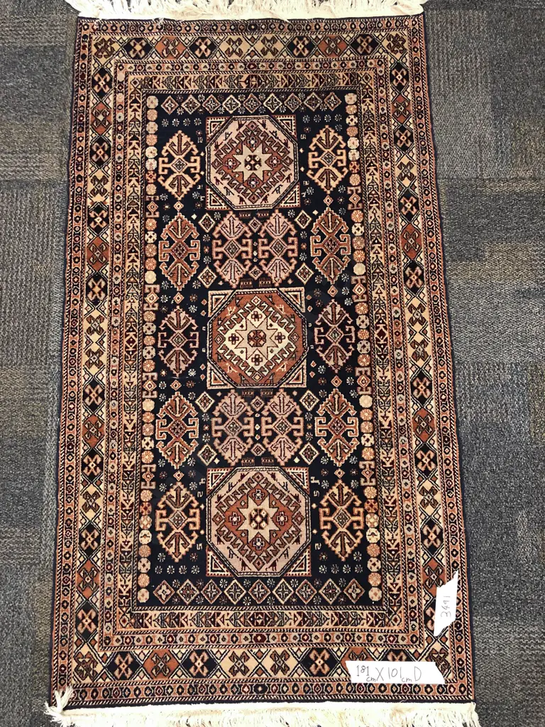 Antique Persian Rug with Geometric Design Image 1++