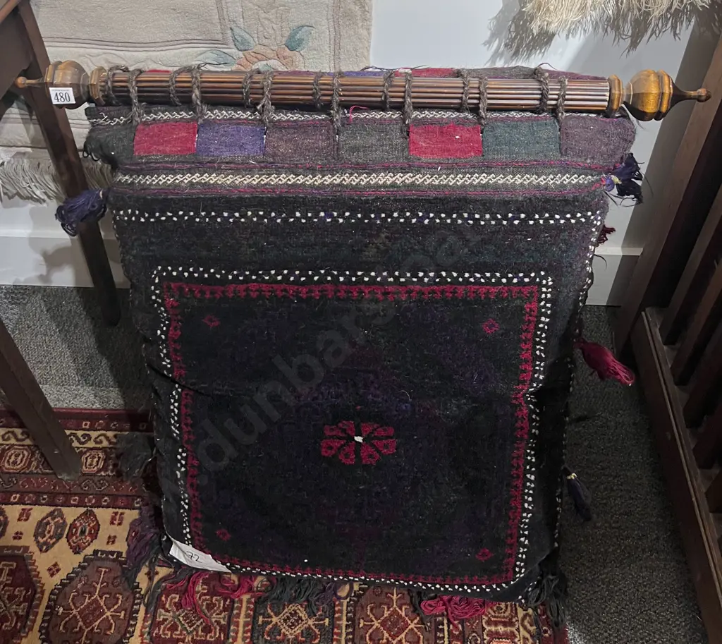 Pair Co-joined Persian Camel Saddle Bags Stuffed As Cushions Image 1++