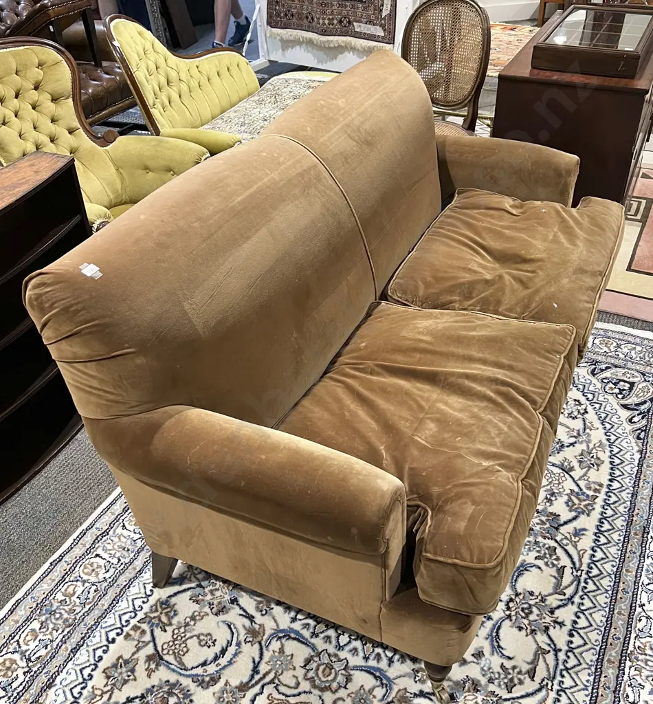 Victorian Style Upholstered Roll Arm Sofa Image 1++