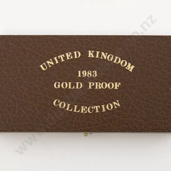 Cased 1983 UK Gold Proof Collection Three Coin Set
