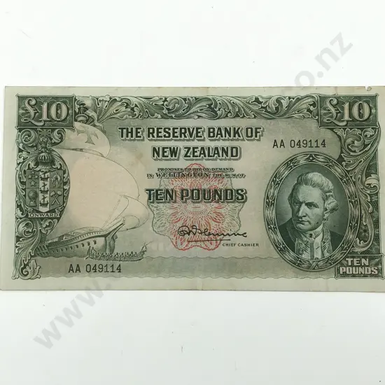 NZ Fleming Ten Pound Note AA049114