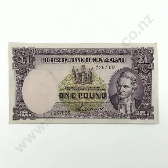 NZ James Cook Wilson One Pound Note