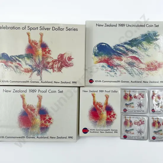 NZ 1989/1990 XIVth Auckland Commonwealth Games Coin Issues