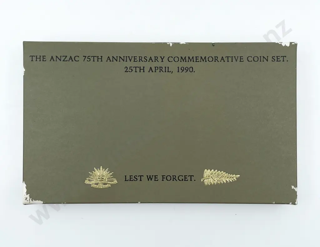 NZ 1990 Anzac 75th Anniversary Commemorative Coin Set Image 1++