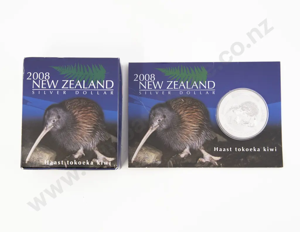 NZ 2004 Little Spotted Kiwi Silver Proof Dollar x2 Image 1++