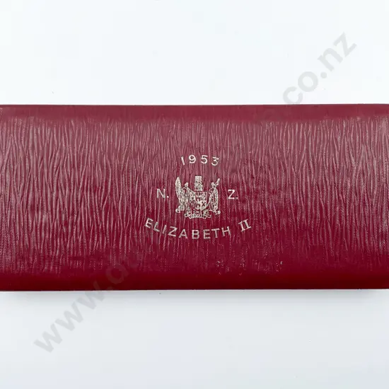 NZ 1953 QEII Coronation Eight Coin Set in original box
