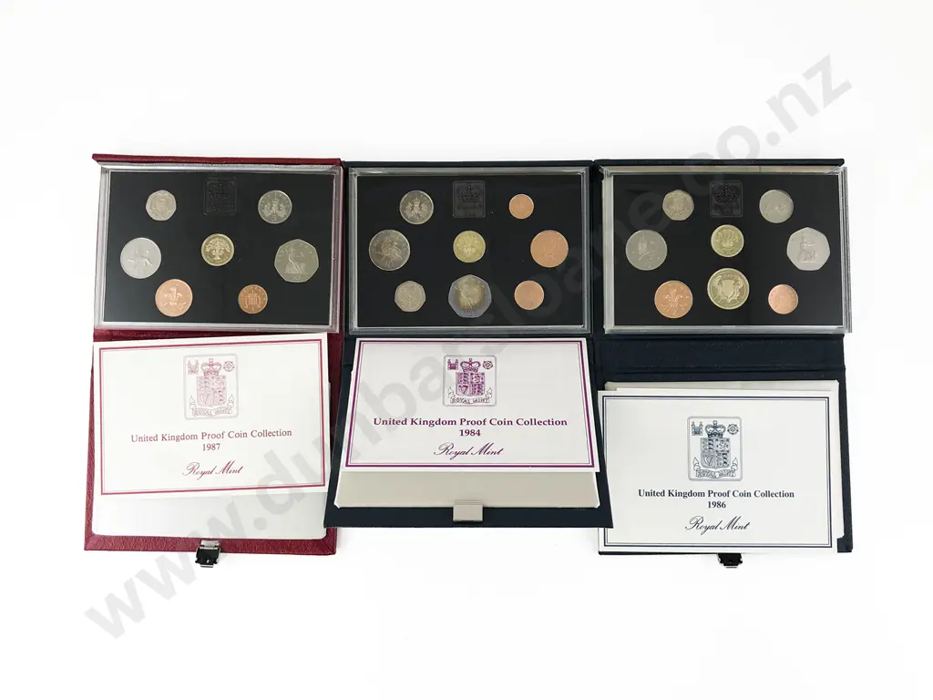 UK Royal Mint 1995 1985 1983 Proof Eight Coin Sets Image 1++