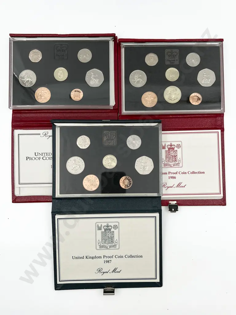 UK Royal Mint 1987 1988 1986 Proof Eight Coin Sets Image 1++