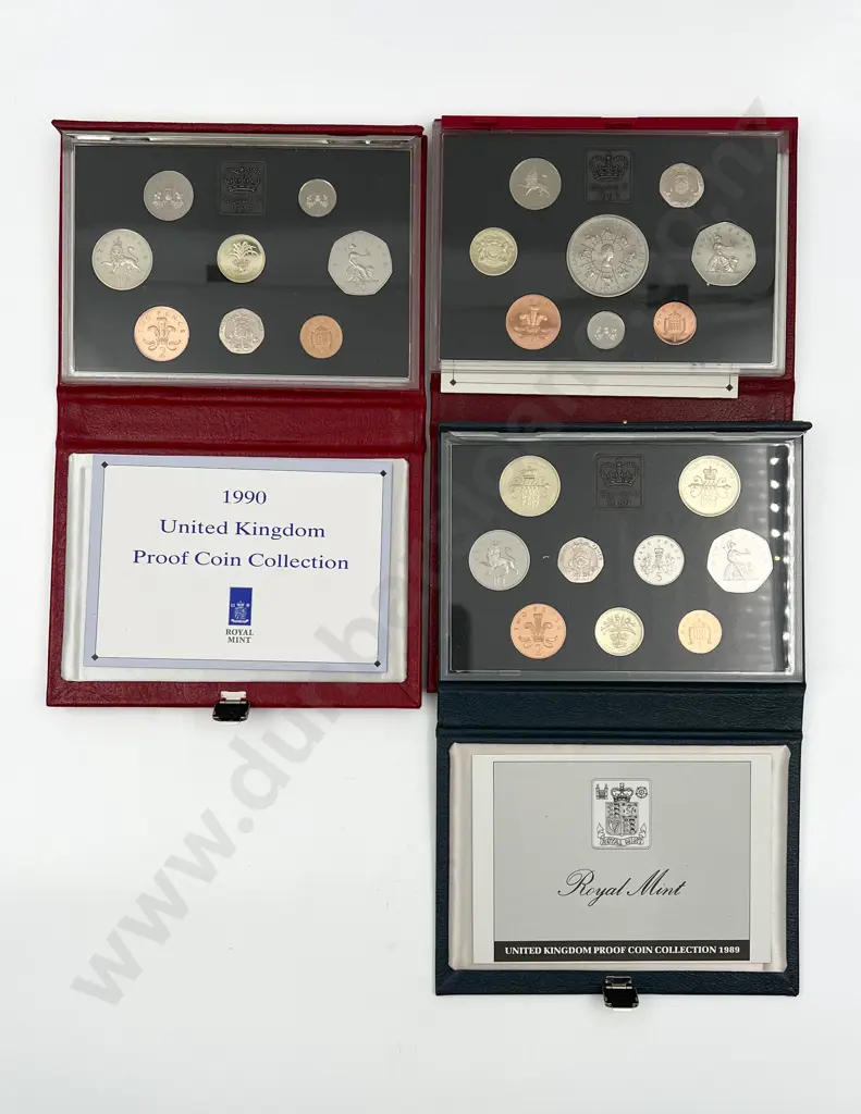 UK Royal Mint 1990 1993 1989 Proof Eight Coin Sets Image 1++