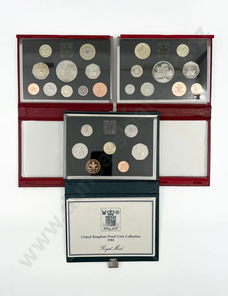 UK Royal Mint 1997 1996 1985 Proof Eight Coin Sets Image 1++