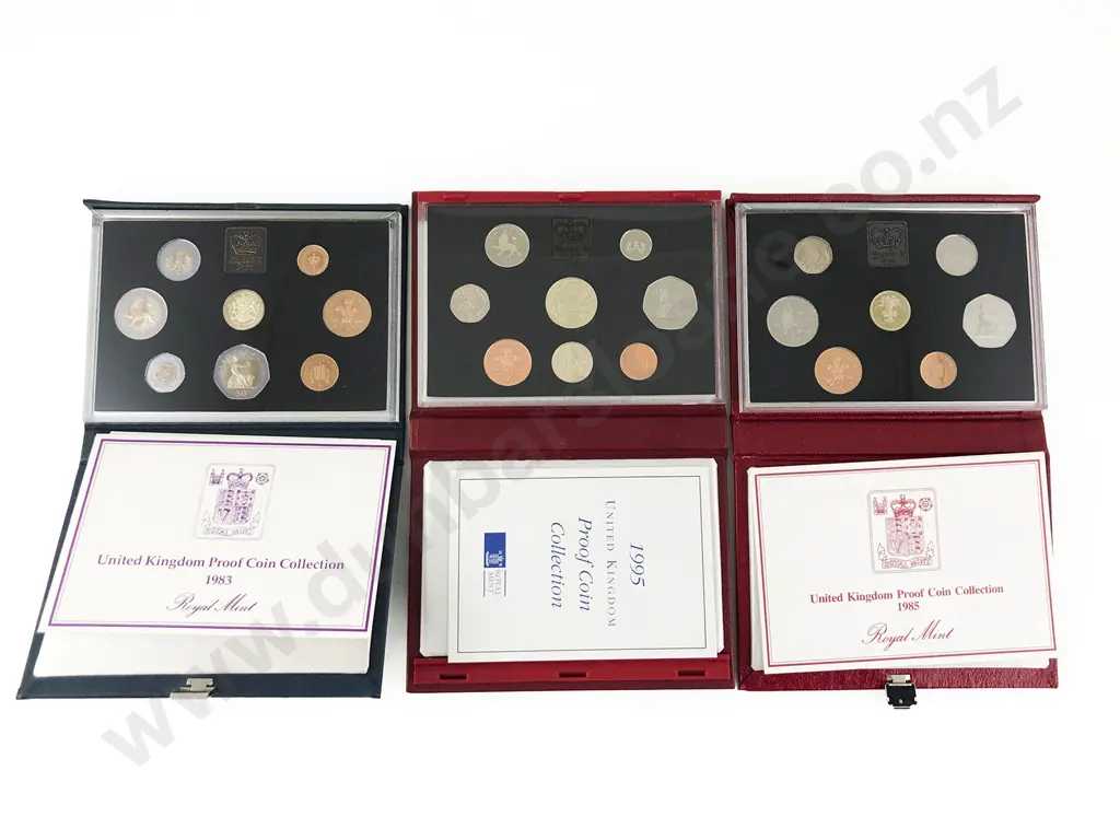 UK Royal Mint 1984 1986 1987 Proof Eight Coin Sets Image 1++