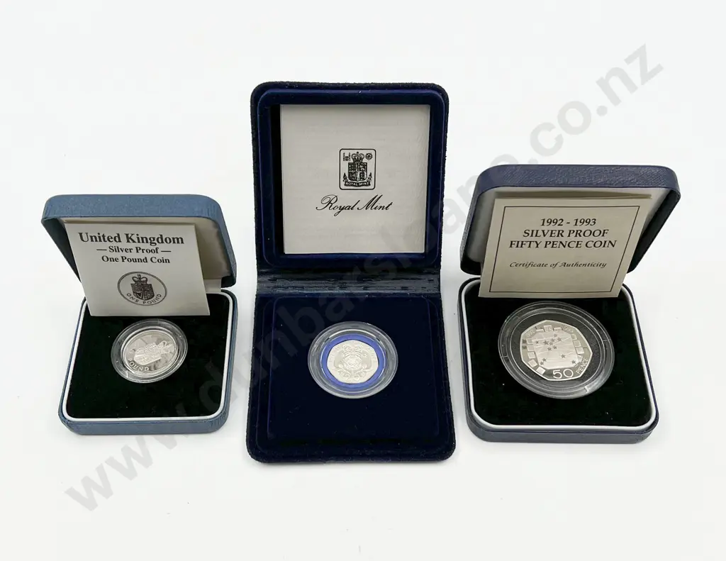 UK 1988 £1 Silver Coin Proof 1982 20p Silver Proof Image 1++