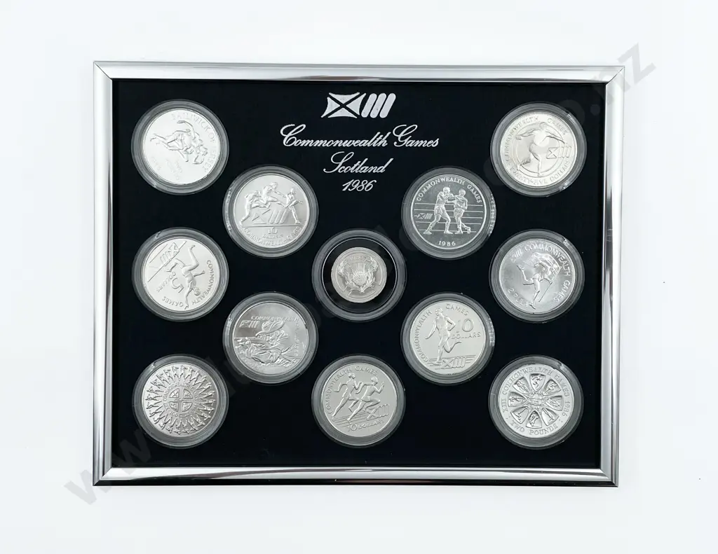 Royal Mint Commonwealth Games 1986 Silver Proof Twelve Coin Collection Set Image 1++
