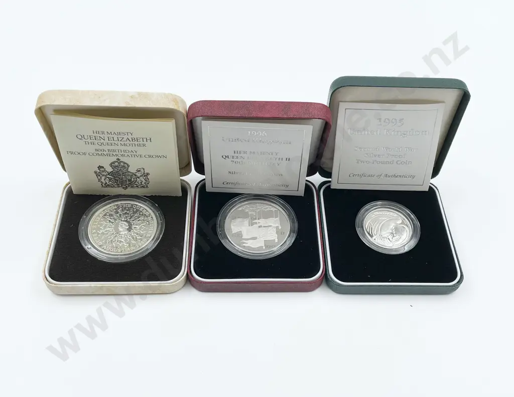 UK Royal Mint Silver Crown x2 and Two-Pound Coin Image 1++
