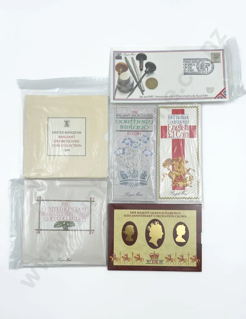 UK 1986 1987 UNC Coin Collections Image 1++