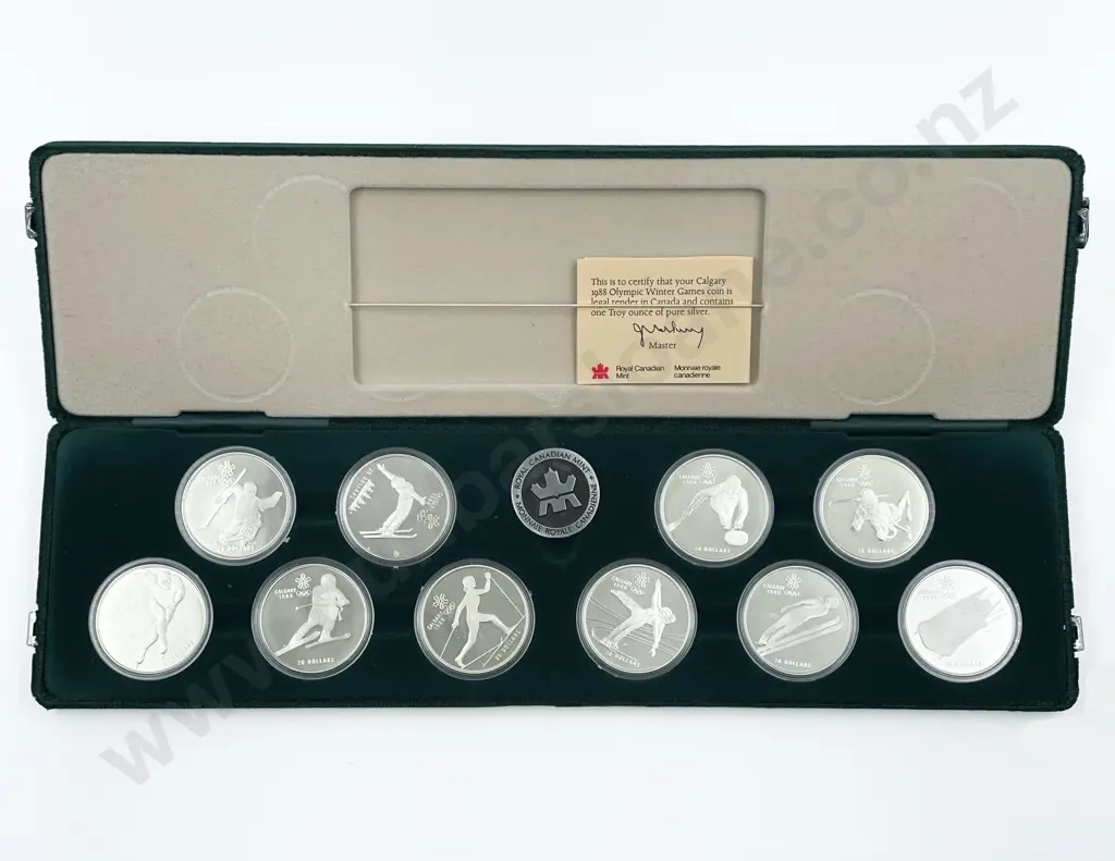 Royal Canadian Mint 1988 Calgary Ten Silver Proof 20 Dollar Coin Set Image 1++