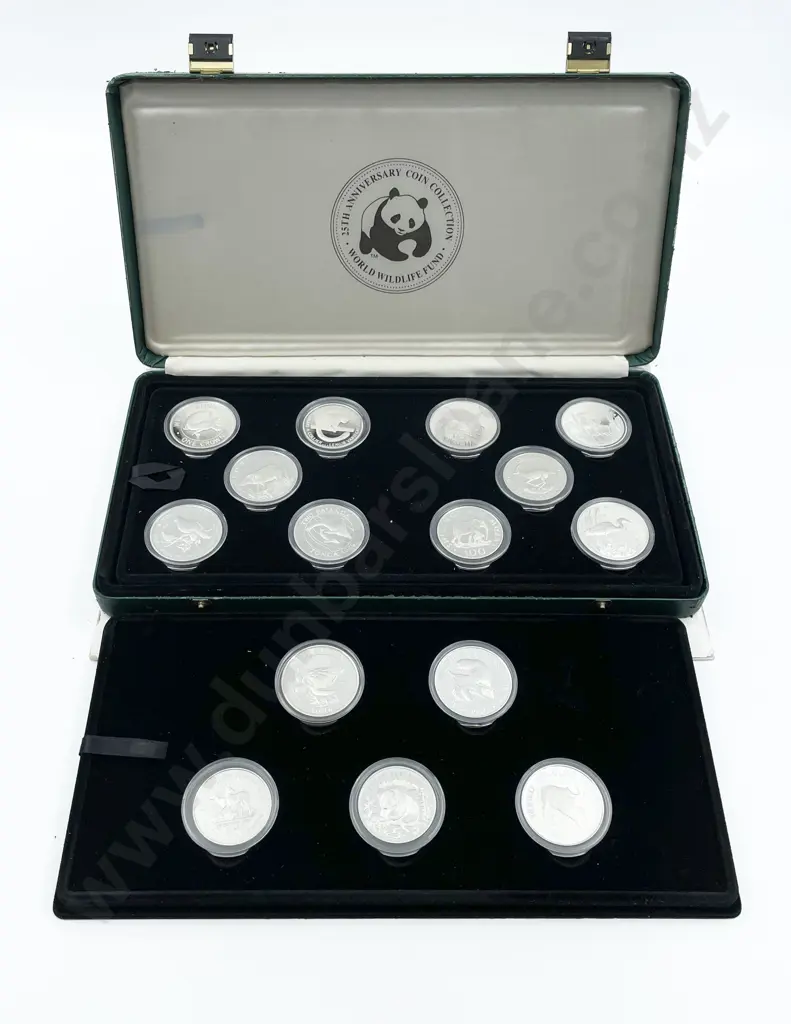 1986 World Wildlife Fund 25th Anniversary 25 Silver Proof Coins Image 1++