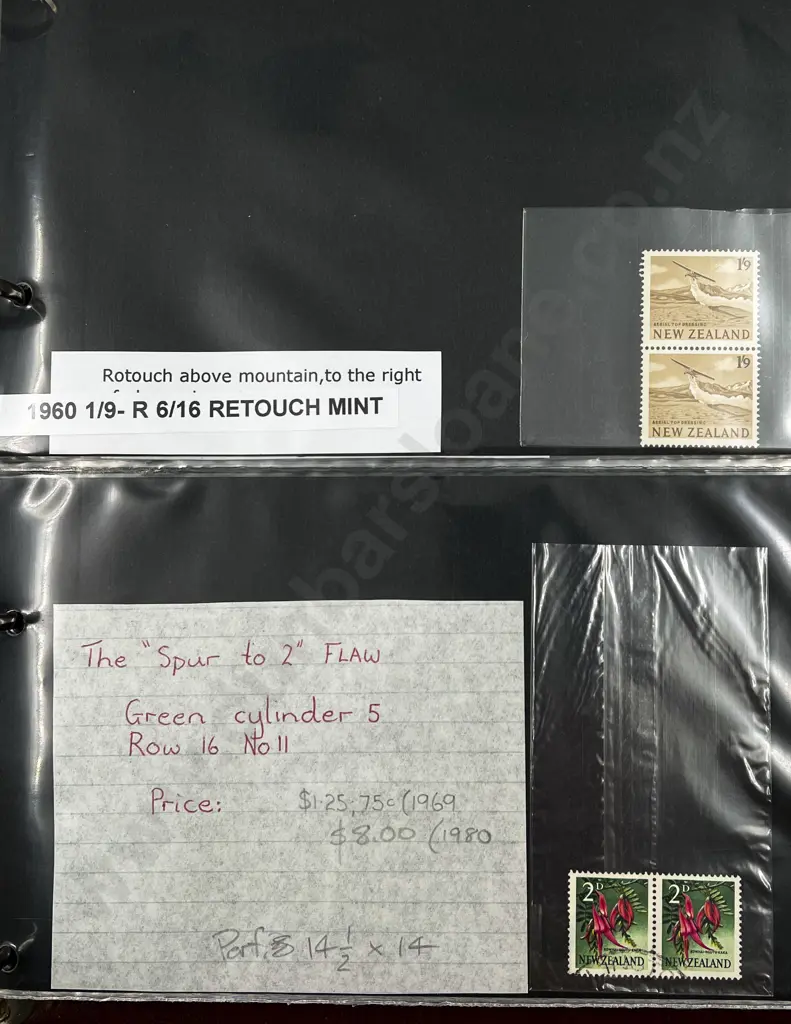 NZ Album Collection Stamp Flaws Image 1++