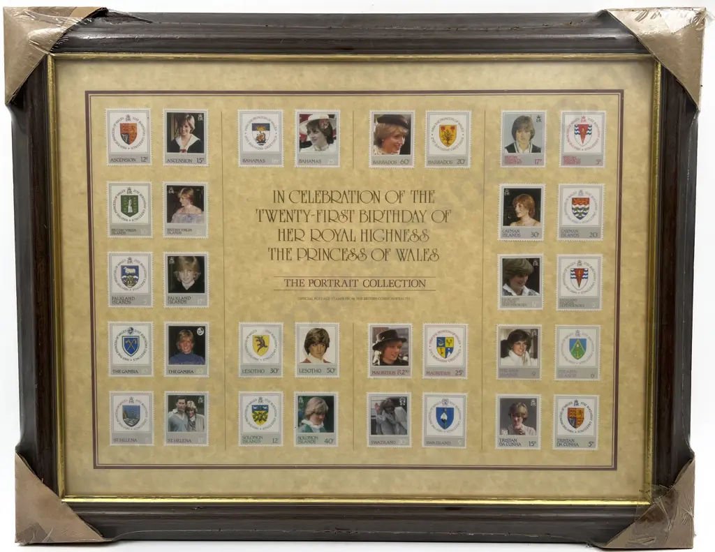 Two Framed Spink Collections Ltd The Portrait and Marriage Stamp Collections Image 1++