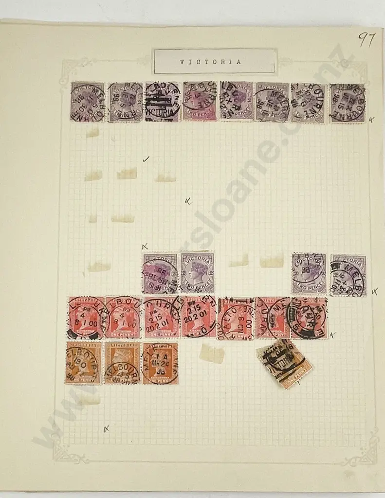 Australia 14 Album Sheets Mainly Queen Victoria Stamps Image 1++