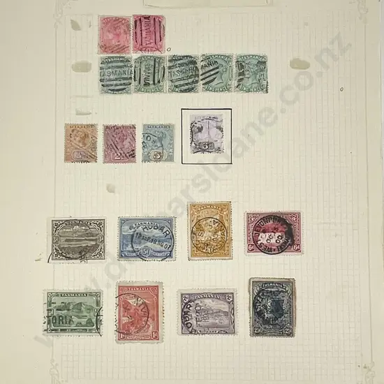 Australia 14 Album Sheets Mainly Queen Victoria Stamps